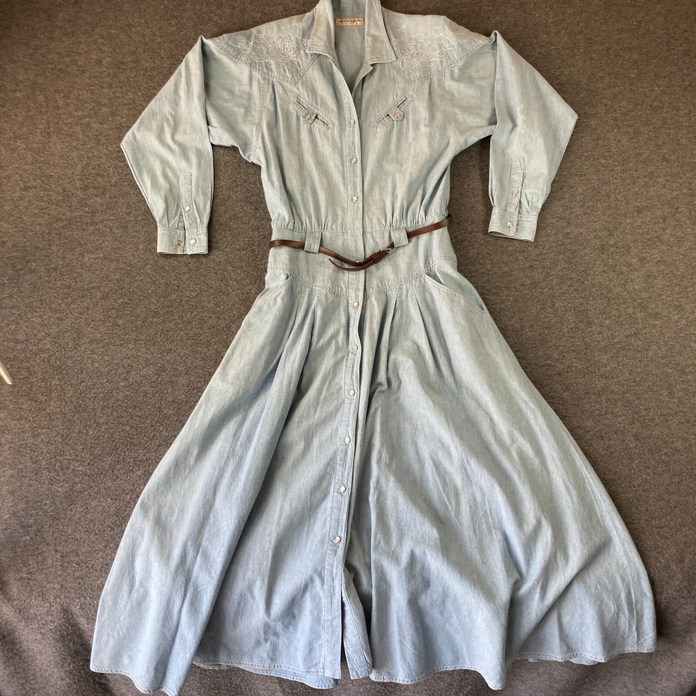 Liz Claiborne Denim Blue Button Down Shirt Dress
